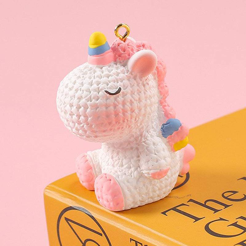 Wholesale Resin Fantasy Unicorn Doll Keychain Accessories